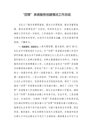“四零”承诺服务创建情况工作总结.docx