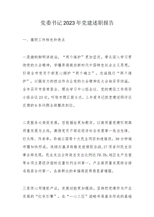 党委书记2023年党建述职报告.docx