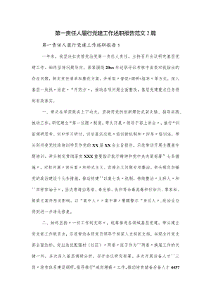 第一责任人履行党建工作述职报告范文2篇.docx
