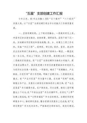 “五星”支部创建工作汇报.docx