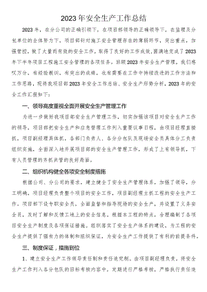 2023年安全生产工作总结.docx