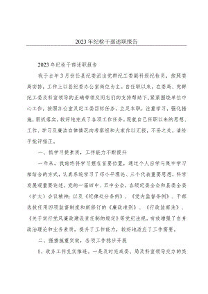 2023年纪检干部述职报告.docx