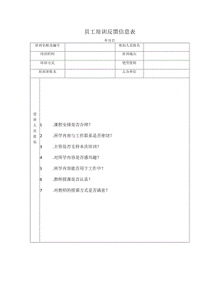 员工培训反馈信息表.docx