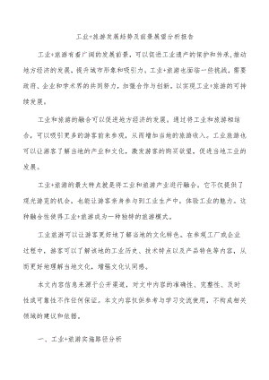 工业+旅游发展趋势及前景展望分析报告.docx