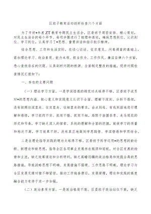 区班子教育活动剖析检查六个方面.docx