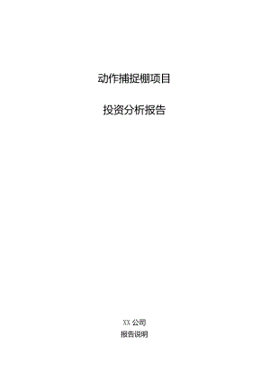 动作捕捉棚项目投资分析报告.docx