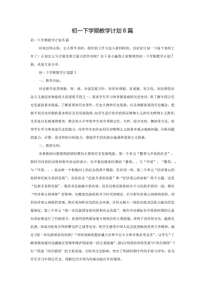 初一下学期教学计划6篇.docx