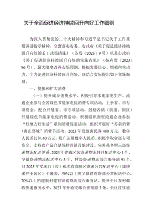 关于全面促进经济持续回升向好工作细则.docx