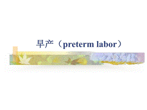 preterm labor早产——妇产科学.ppt