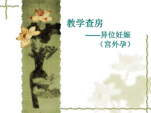 医学教学查房——异位妊娠（宫外孕）ppt.ppt