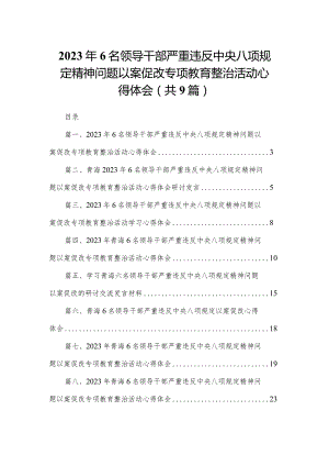 （9篇）2023年6名领导干部严重违反中央八项规定精神问题以案促改专项教育整治活动心得体会汇编.docx