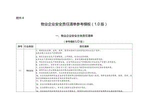 物业企业安全责任清单参考模板范文.docx
