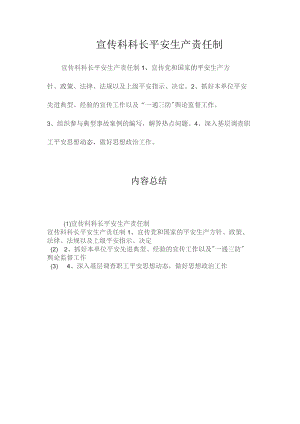 最新整理宣传科科长安全生产责任制.docx