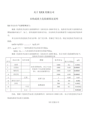 未构成重大危险源情况说明.docx