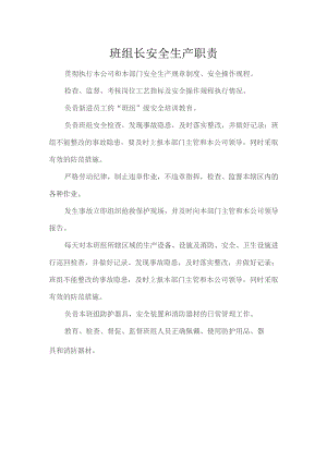 班组长安全生产职责.docx