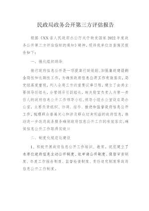 民政局政务公开第三方评估报告.docx