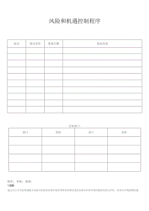 风险和机遇控制程序.docx