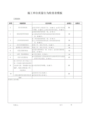 施工单位质量行为检查表模板.docx