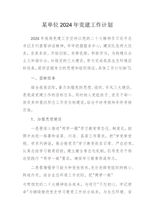 某单位2024年党建工作计划.docx