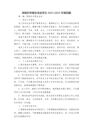 团组织专题生活会范文2023-2023年度四篇.docx