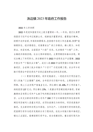 洙边镇2023年政府工作报告（20230302）.docx