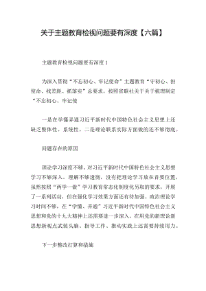 关于主题教育检视问题要有深度【六篇】.docx