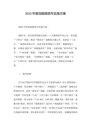 2023年度效能提质年实施方案.docx