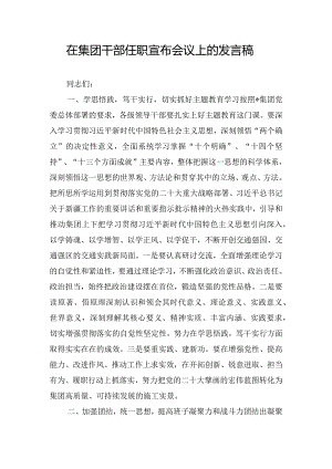 在集团干部任职宣布会议上的发言稿.docx