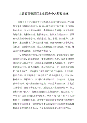 主题教育专题民主生活会个人整改措施.docx