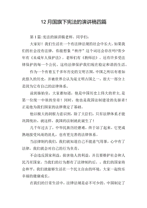 12月国旗下宪法的演讲稿四篇.docx