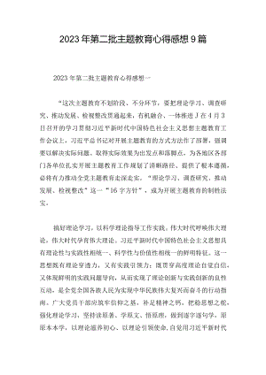 2023年第二批主题教育心得感想9篇.docx