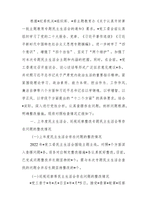 党委（党工委、党组）班子2023年教育专题民主生会班子六个反面检查材料范文.docx