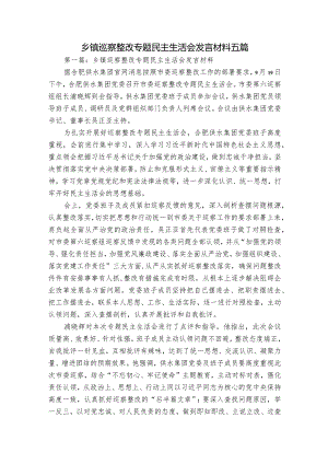乡镇巡察整改专题民主生活会发言材料五篇.docx