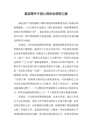 基层青年干部心得体会感悟三篇.docx