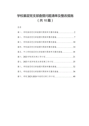 学校基层党支部查摆问题清单及整改措施（共10篇）.docx