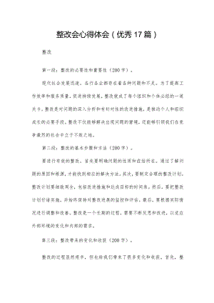 整改会心得体会（优秀17篇）.docx