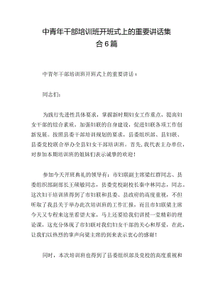 中青年干部培训班开班式上的重要讲话集合6篇.docx