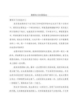 暑假实习自我鉴定.docx