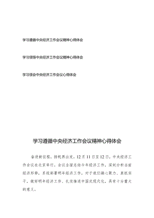 学习遵循中央经济工作会议精神心得体会3篇.docx