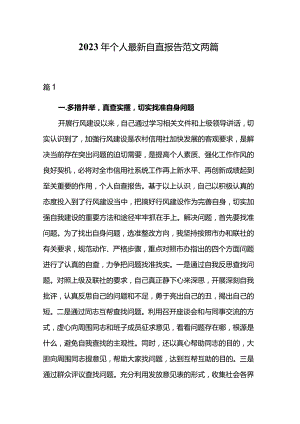 2023年个人最新自查报告范文两篇.docx