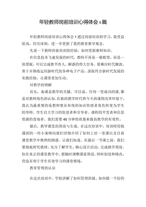 年轻教师岗前培训心得体会6篇.docx