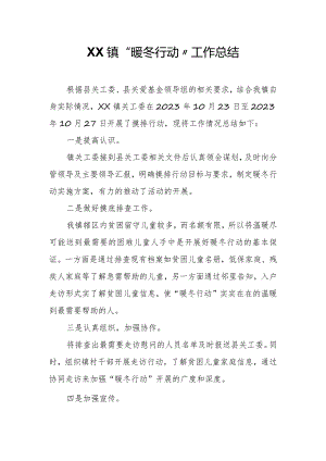 XX镇“暖冬行动”工作总结.docx