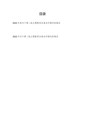2022-2023年度关于第二批主题自查自纠情况的报告2篇.docx