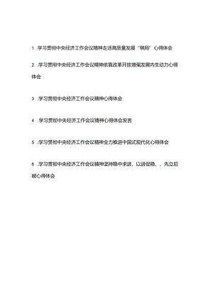 学习贯彻中央经济工作会议精神心得体会发言6篇.docx