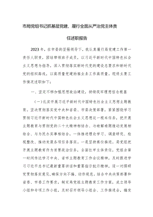 党组书记抓基层党建、履行全面从严治党主体责任述职报告范文.docx