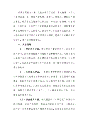 2023年教育专题组织生活个人检查材料.docx