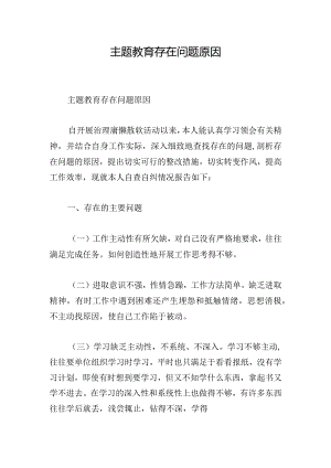 主题教育存在问题原因.docx