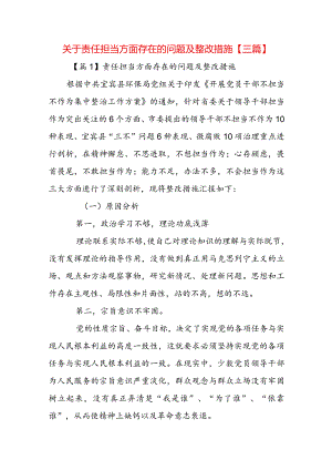 关于责任担当方面存在的问题及整改措施【三篇】.docx