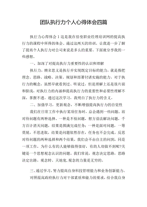 团队执行力个人心得体会四篇.docx