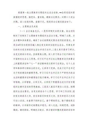2023年专题组织生活的情况报告.docx